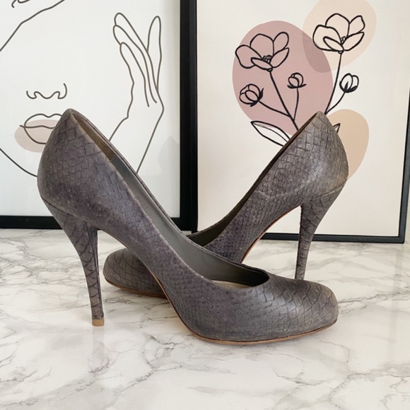 Christian Dior Miss Dior Snakeskin Grey Python Embossed Stiletto Pumps 40 / 10 - Picture 6 of 14